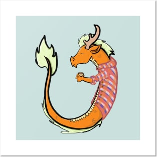 Pumpkin Spice Chinese Dragon Posters and Art